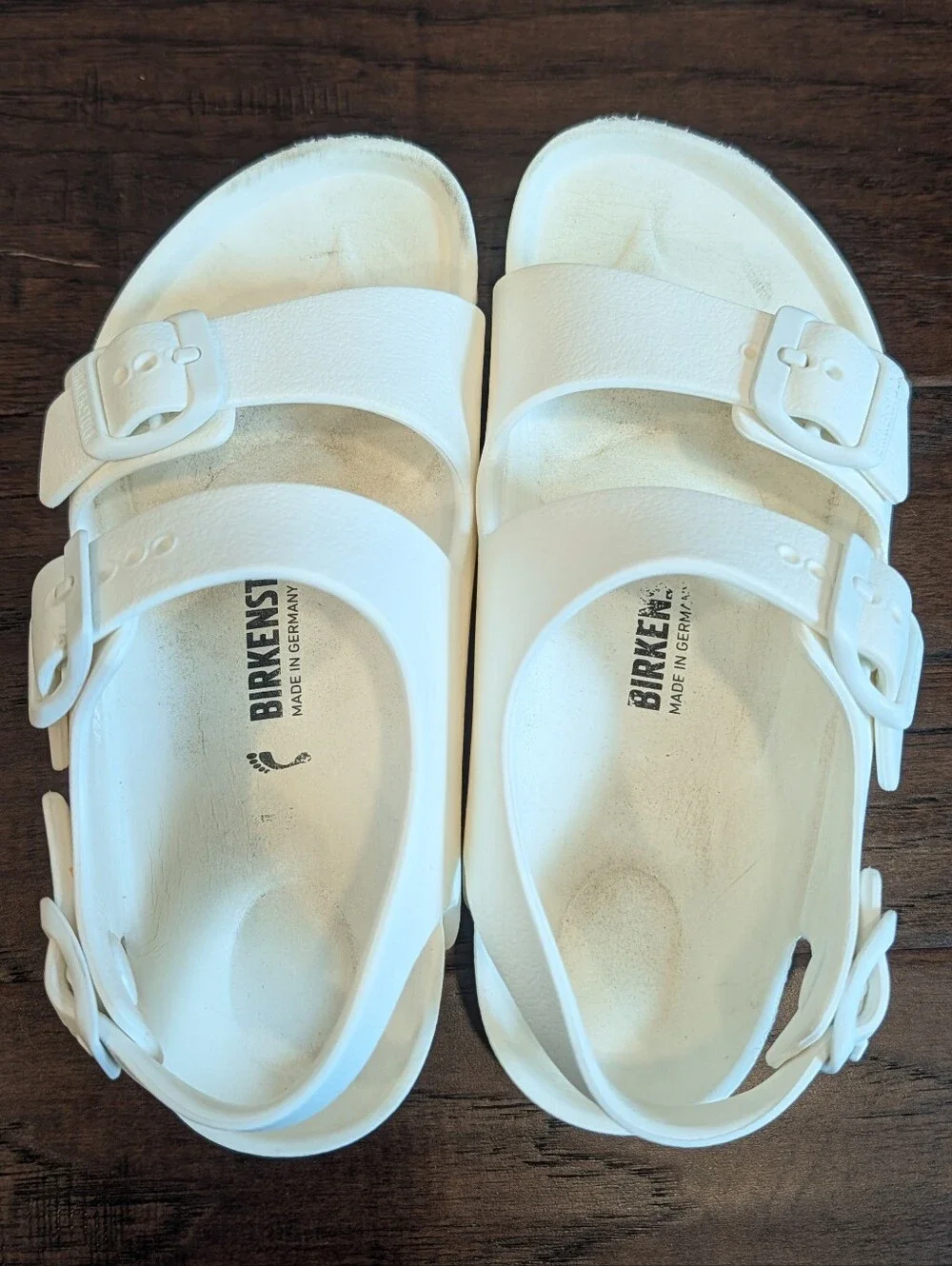 BIRKENSTOCK Kids' White Two-Strap Sandals Size 13